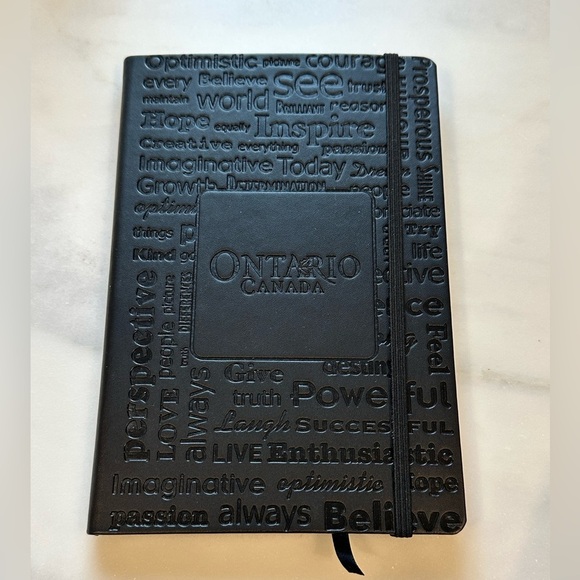 Black Embossed Ontario Canada Journal Notebook with Lined Paper - Picture 1 of 9